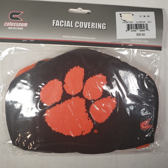 NWT Unisex Clemson Tigers Colosseum 2 Pack Face Masks - Picture 3 of 4